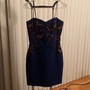 Dark Blue Dress with Sequin Detail